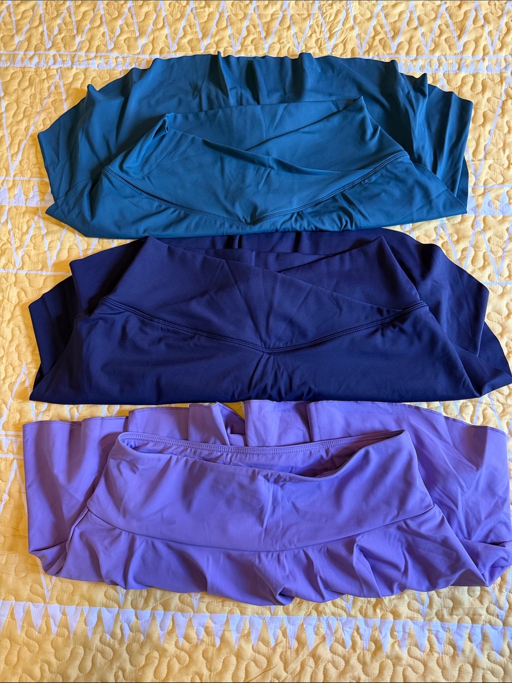 3-Pack Halara Skorts in Teal, Navy, and Lavender-size large